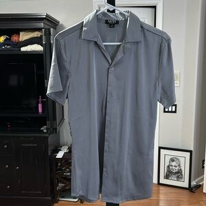 Zara Gray Casual Button Down Shirt